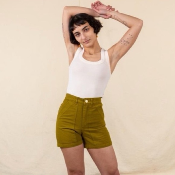 Big Bud Press Work Shorts in Olive Green - Picture 1 of 5